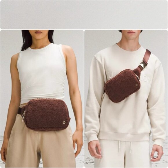 RARE! NEW Lululemon Everywhere Belt Bag *FLEECE Large 2L - Brown Earth/Gold - Picture 10 of 10